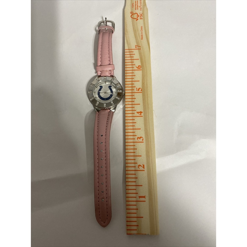 Game Time Indianapolis Colts Watch Womens OS Pink Good Rhinestone NFL‎ Football